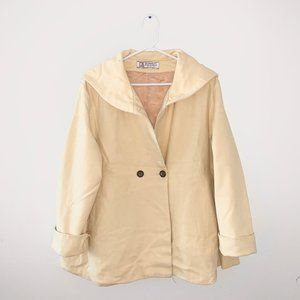 Yellow Fall Button Wind Jacket Collar XL Coat